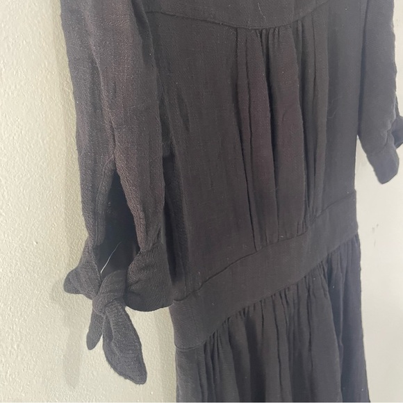 Free People Black Cotton Love Of My Life Button Down Midi Dress 37383 - Picture 6 of 10